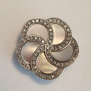 Elegant Sterling Silver and Mother Of Pearl Slide Pendant